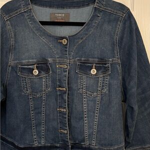 torrid Two-Tone Denim Jacket - Light & Dark Blue